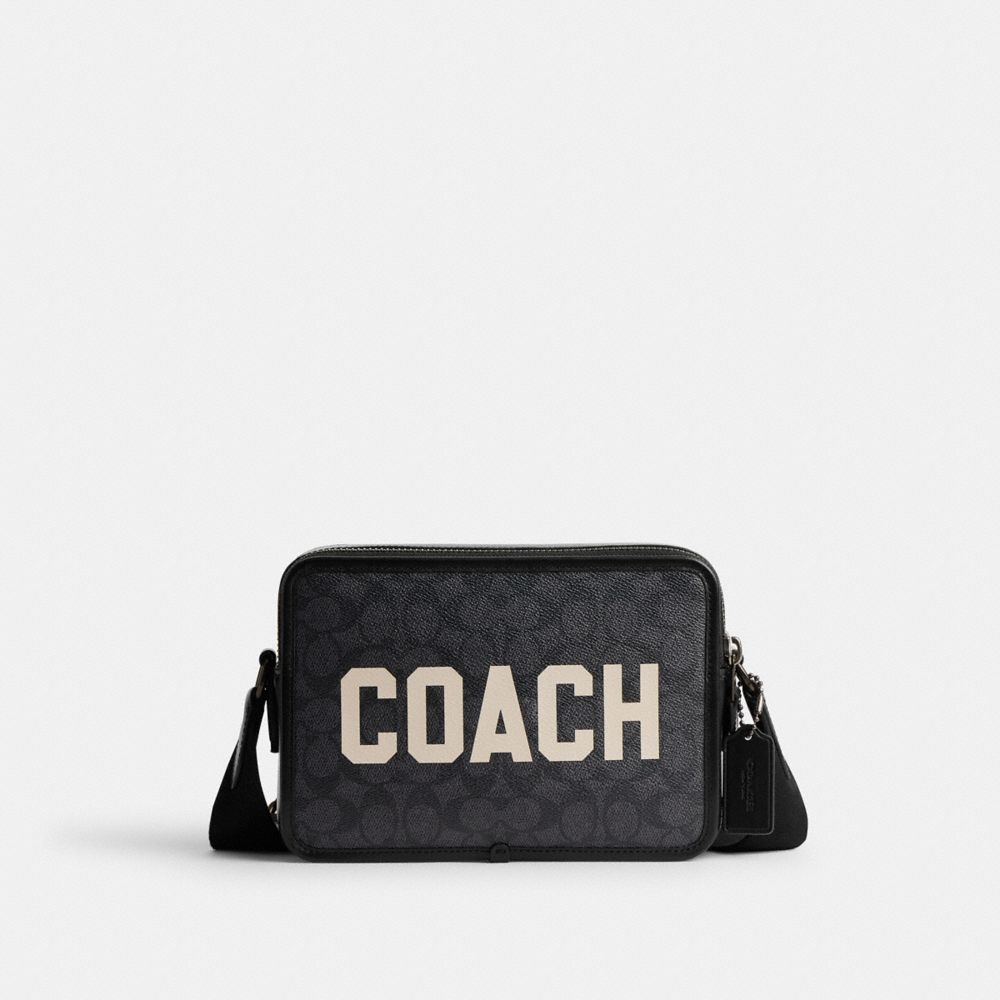 Coach Charter Crossbody Bag 24 In Signature Canvas With Graphic Crossbodytassen Heren Grijs Gekleurd | IQ1840725