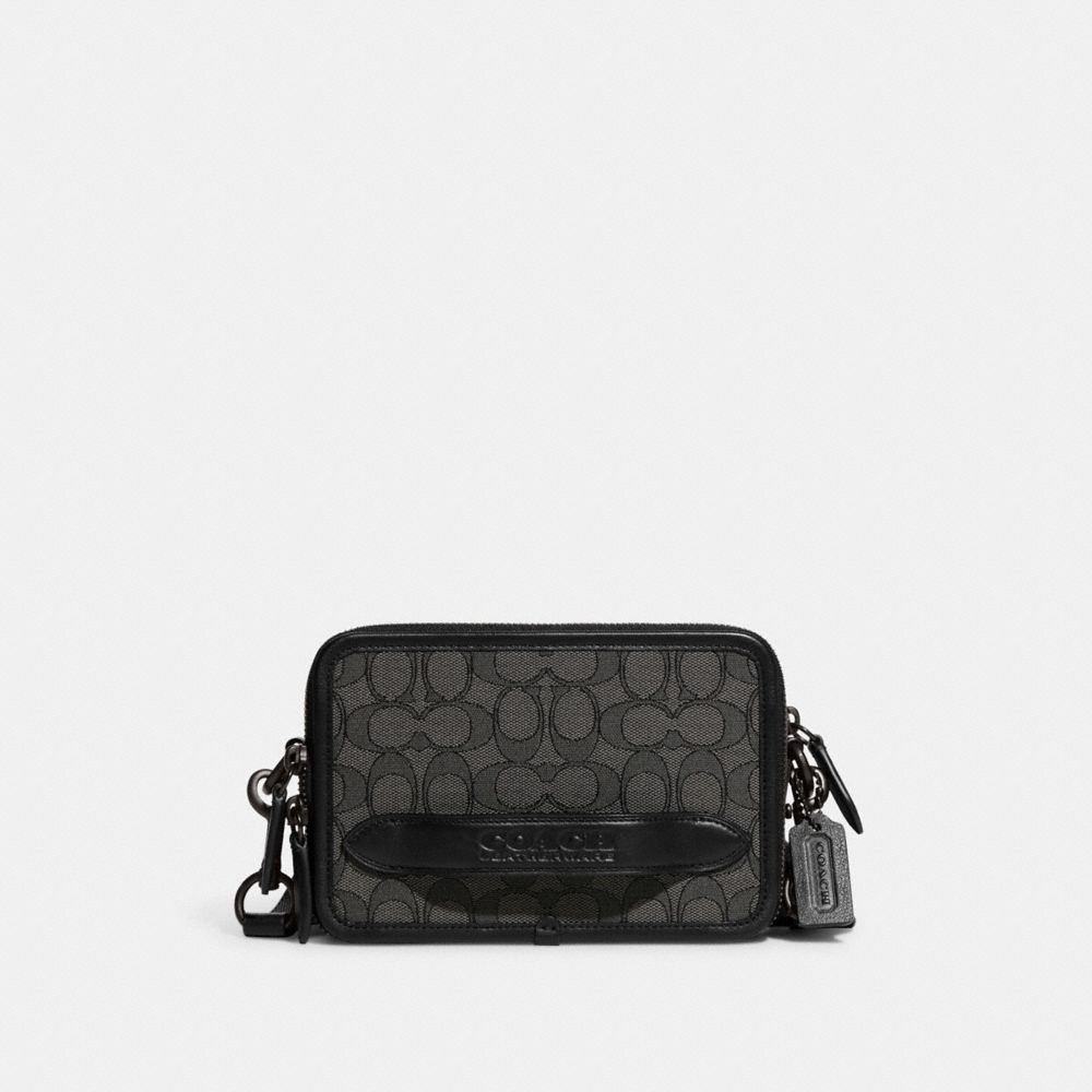 Coach Charter Crossbody In Signature Jacquard Crossbodytassen Dames Grijs Zwart | AS3571408