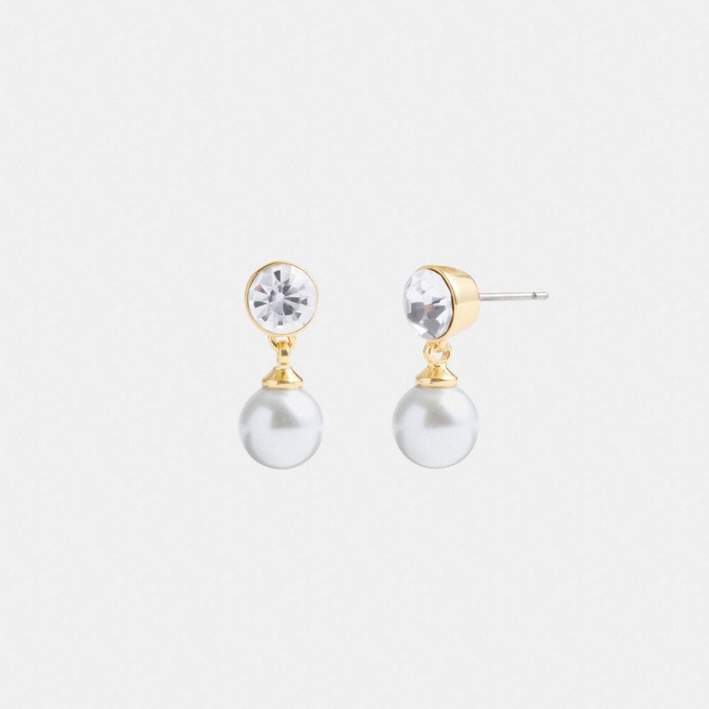 Coach Classic Pearl Drop Earrings Sieraden Dames Goud | RX7301869