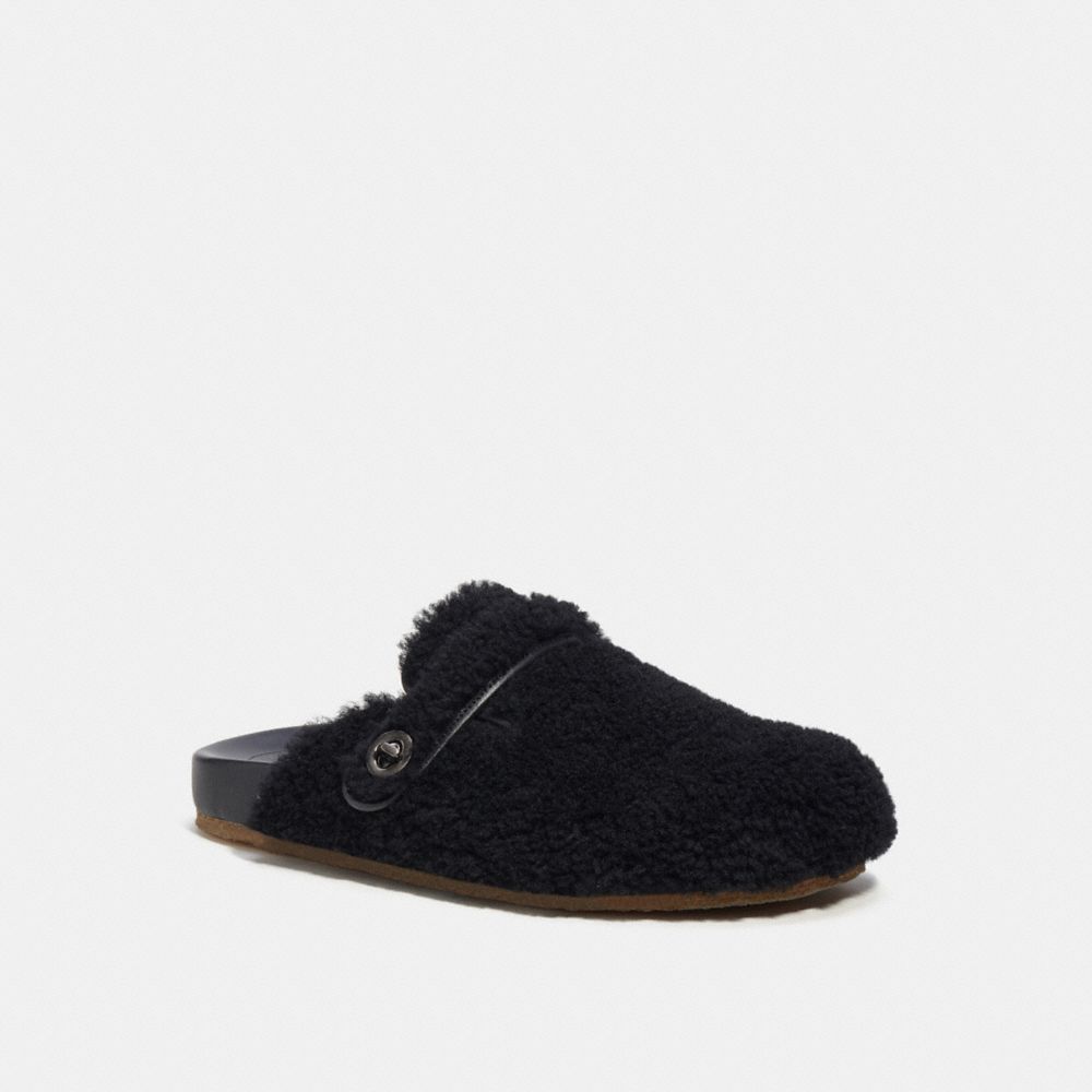 Coach Clog In Shearling Sandalen Heren Zwart | AX0735194