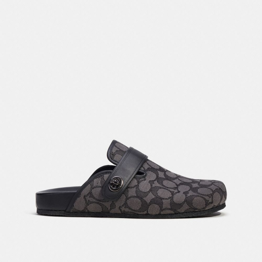 Coach Clog In Signature Jacquard Sandalen Heren Grijs Zwart | BY5460893