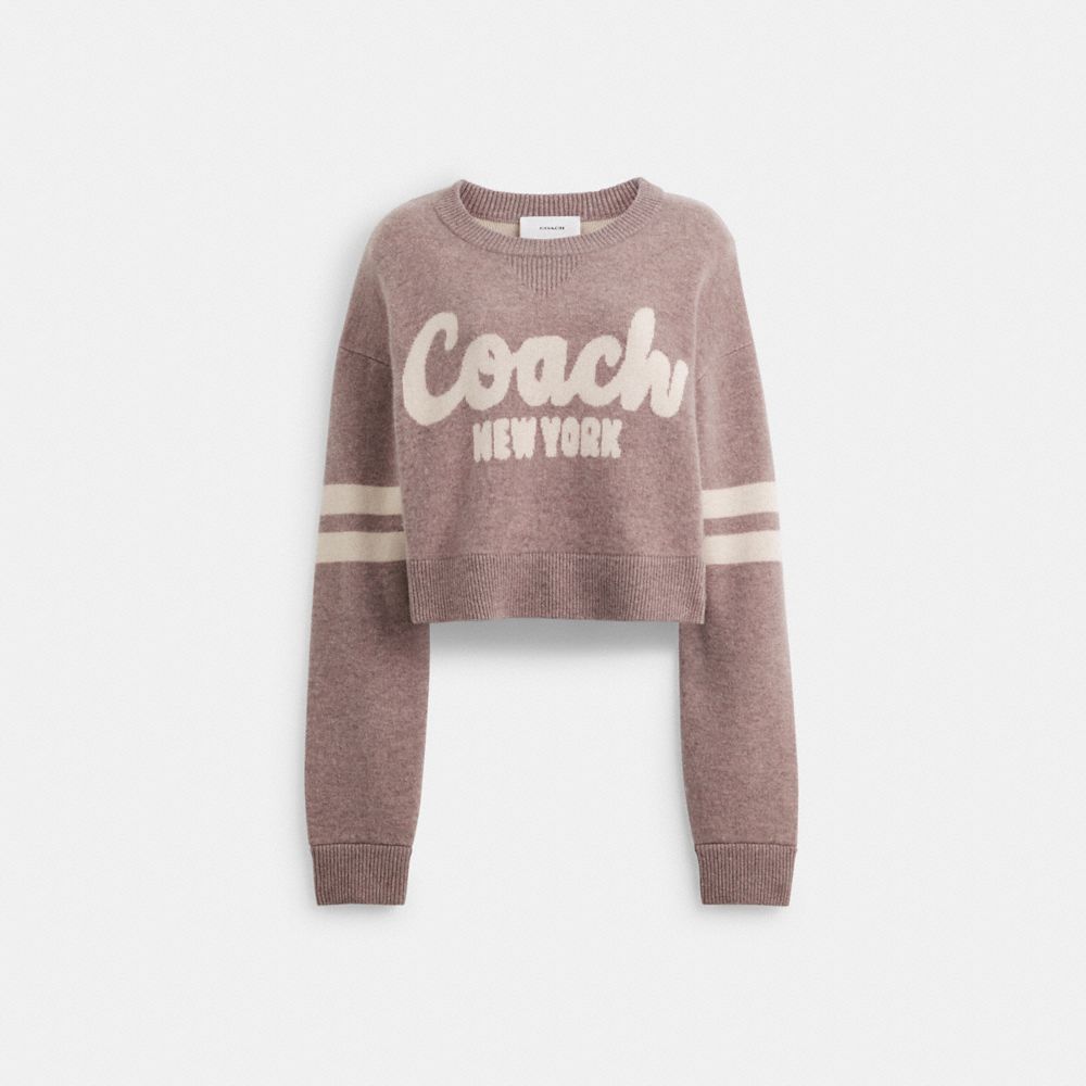 Coach Cropped Sweater Topjes Dames Roze | XU3501879