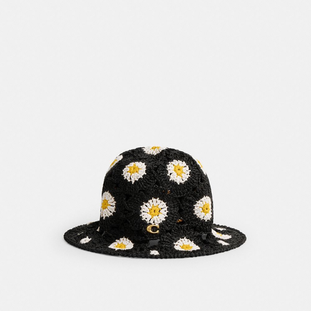 Coach Daisy Crochet Bucket Hat Hoeden Dames Zwart | PX4153768