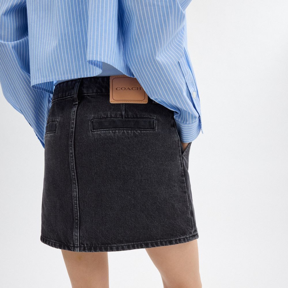 Coach Denim Skirt In Organic Cotton Broek Dames Zwart | DM2716958