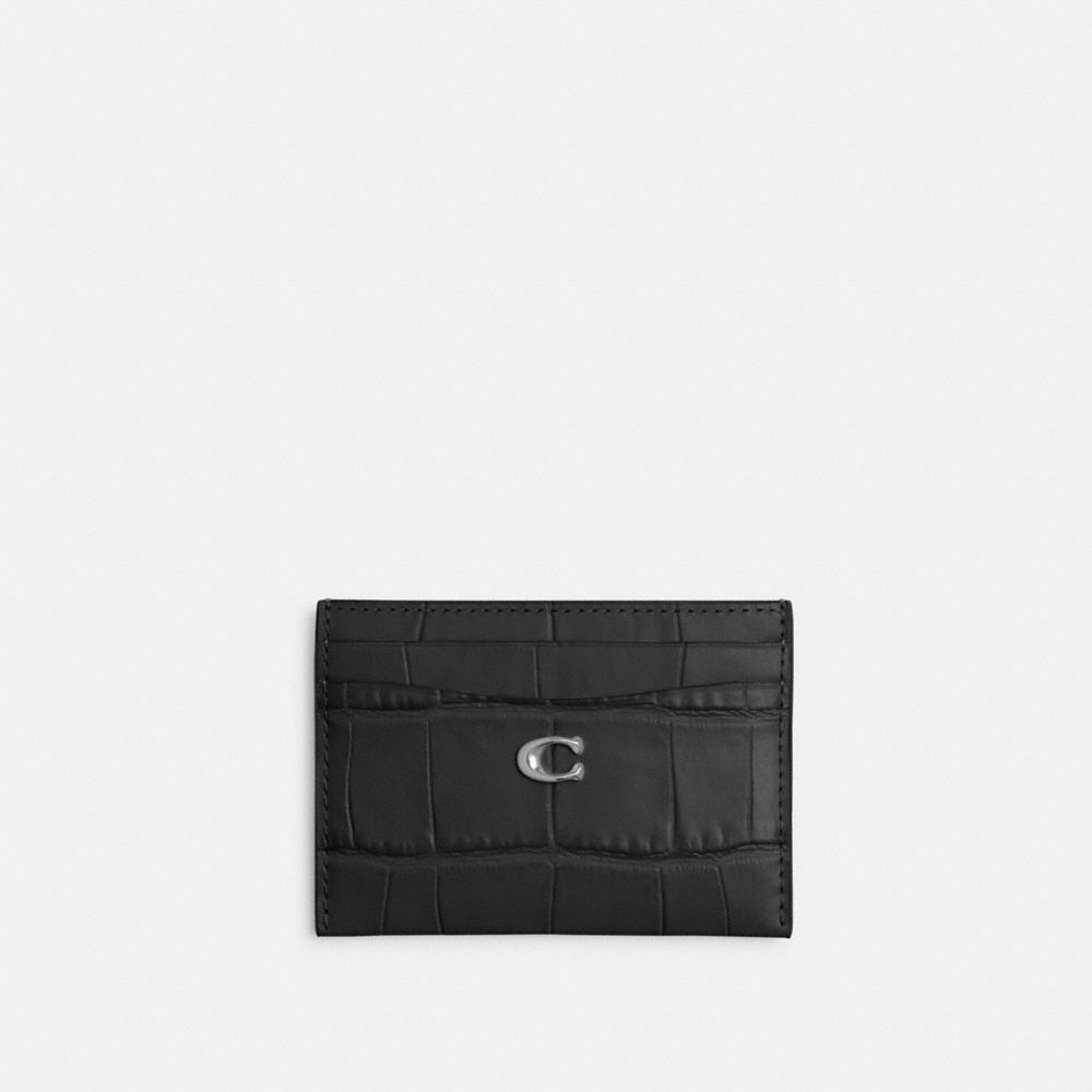 Coach Essential Card Case Kaartenhoes Dames Zilver Zwart | IQ4578920