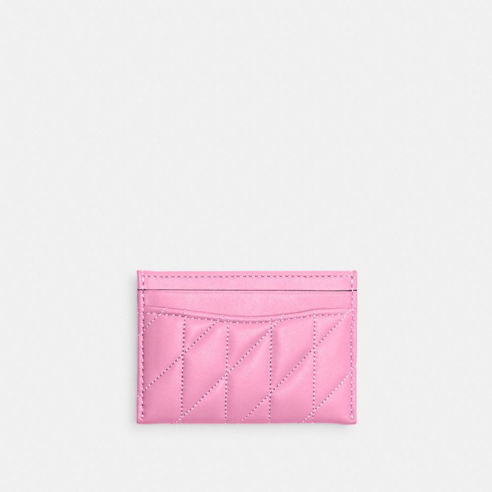 Coach Essential Card Case With Pillow Quilting Kaartenhoes Dames Zilver Roze | IV0618279