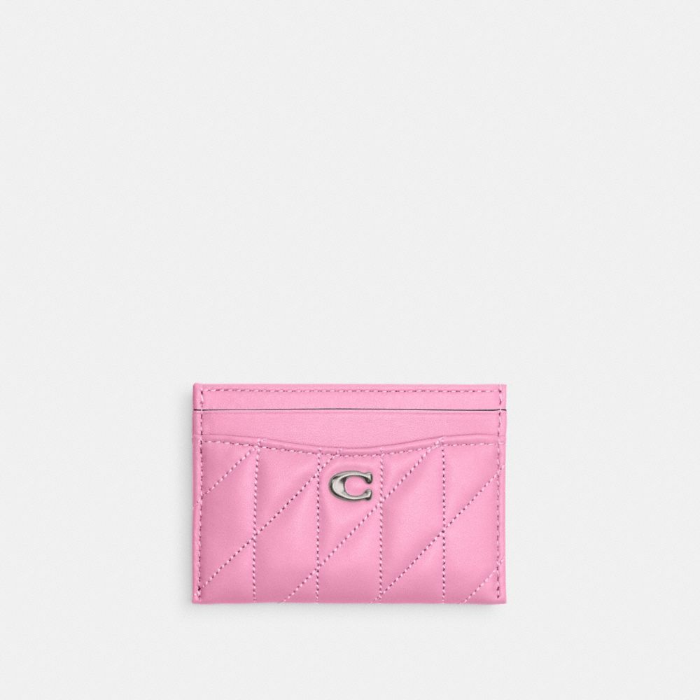 Coach Essential Card Case With Pillow Quilting Kaartenhoes Dames Zilver Roze | IV0618279