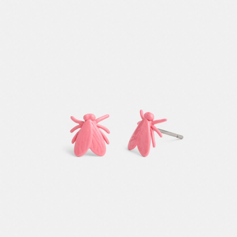 Coach Fly Stud Earrings Sieraden Dames Zilver Roze | SC1983746