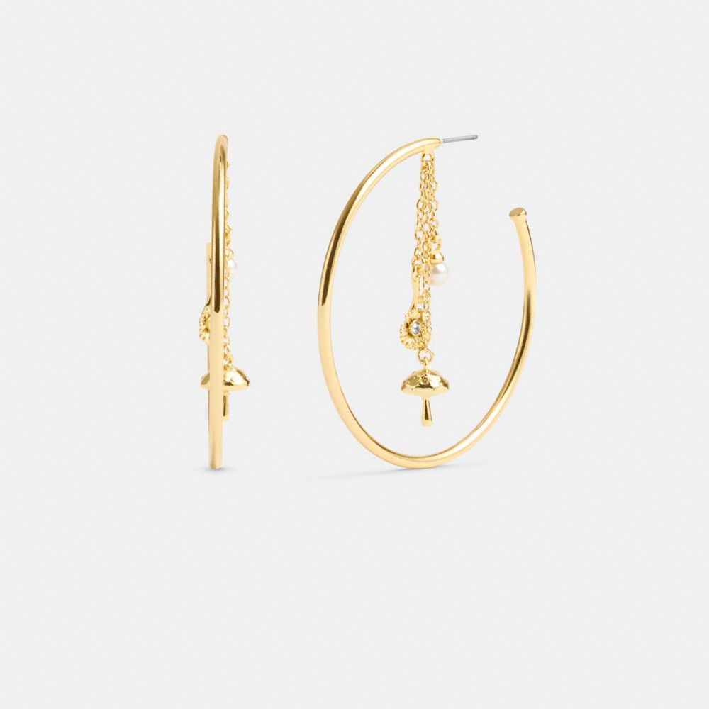 Coach Garden Charms Hoop Earrings Sieraden Dames Goud | GY9685130