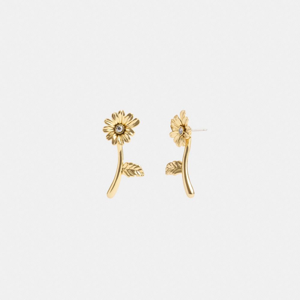 Coach Garden Flower Stem Stud Earrings Sieraden Dames Goud | HX2536089