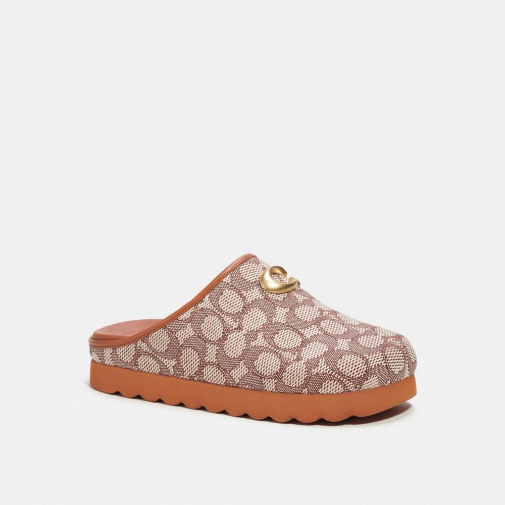 Coach Hadley Slipper In Signature Textile Jacquard Platte Schoenen Dames Gekleurd | YX9251806