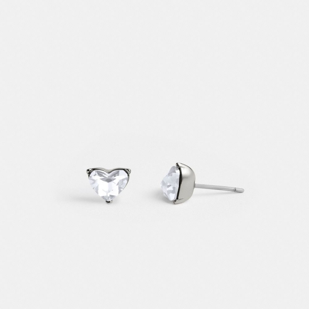 Coach Halo Heart Stud Earrings Sieraden Dames Zilver | FT3192048