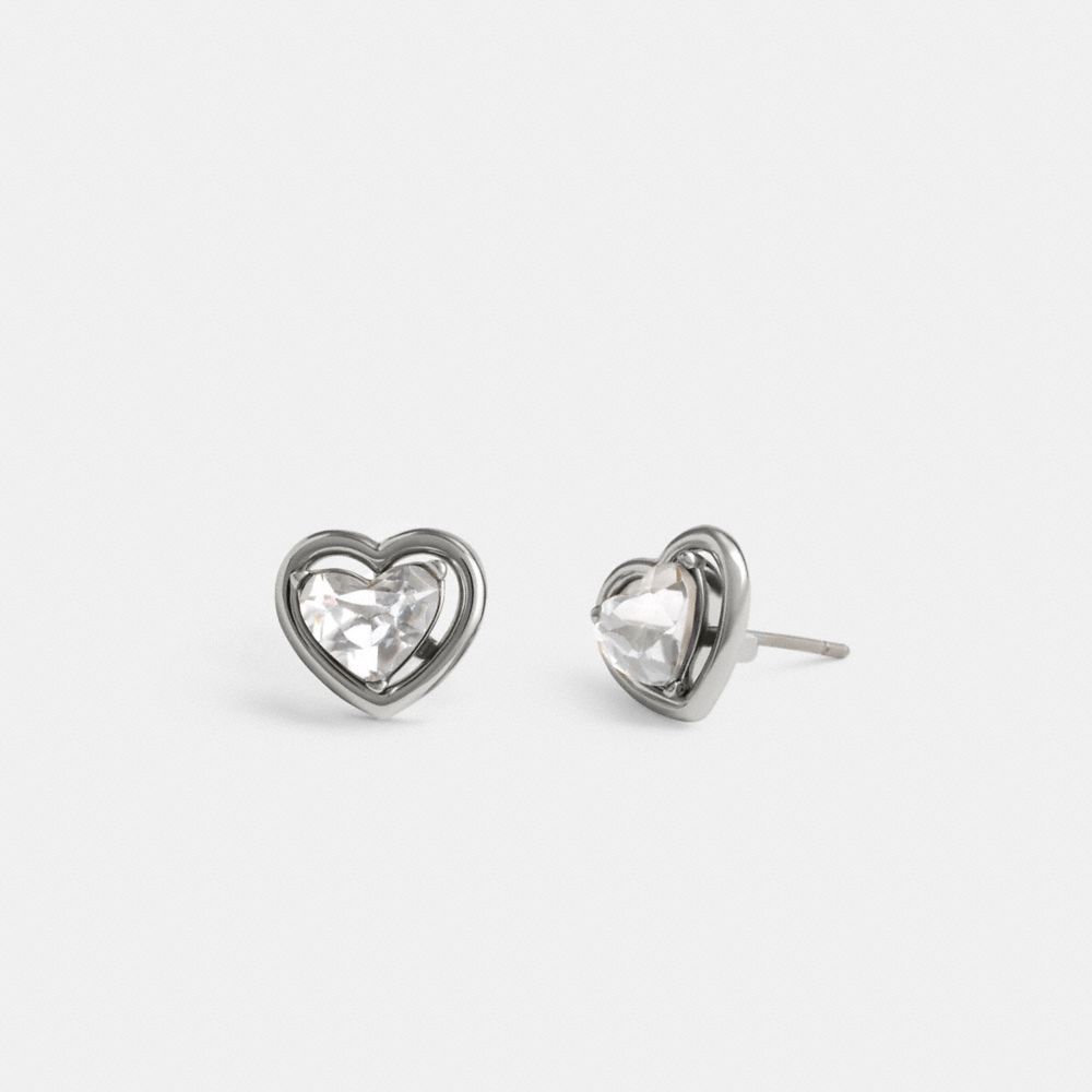 Coach Halo Heart Stud Earrings Sieraden Dames Zilver | FT3192048