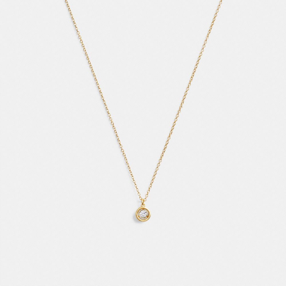 Coach Halo Round Pendant Necklace Sieraden Dames Goud | UJ0946238