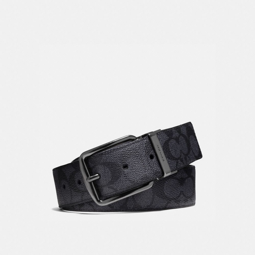 Coach Harness Buckle Cut To Size Reversible Belt, 38 Mm Riemen Heren Grijs Zwart | YX1389625