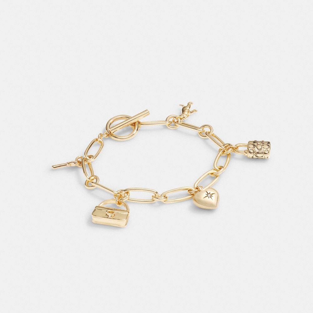 Coach Iconic Charm Chain Bracelet Sieraden Dames Goud | EW3516294