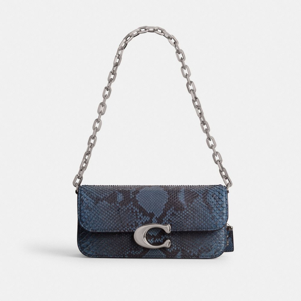 Coach Idol Bag 23 In Python Schoudertassen Dames Zilver Blauw | WK3215079