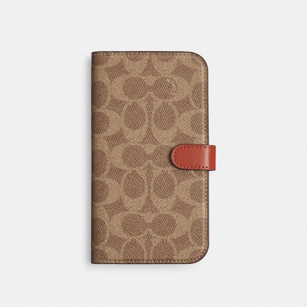 Coach Iphone 15 Pro Max Folio In Signature Canvas Reistas Dames Beige | VJ3198462