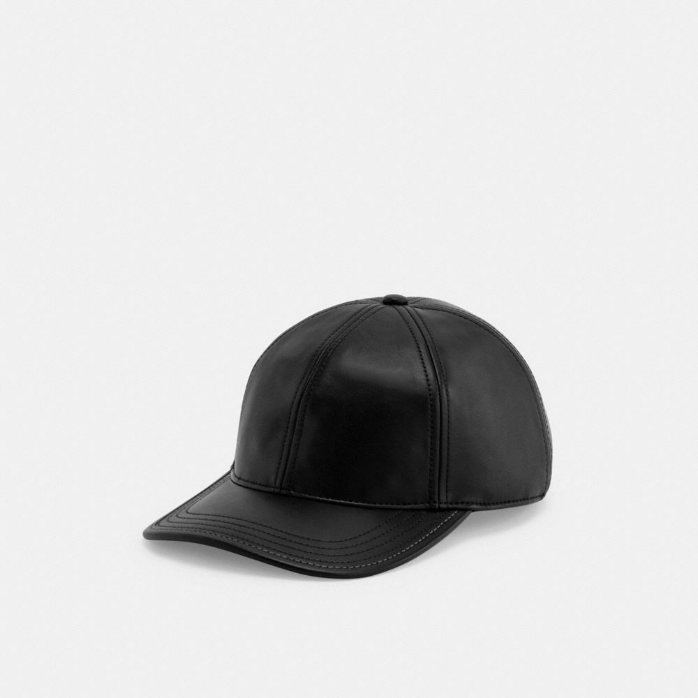 Coach Leather Baseball Hat Hoeden Heren Zwart | DS1965703