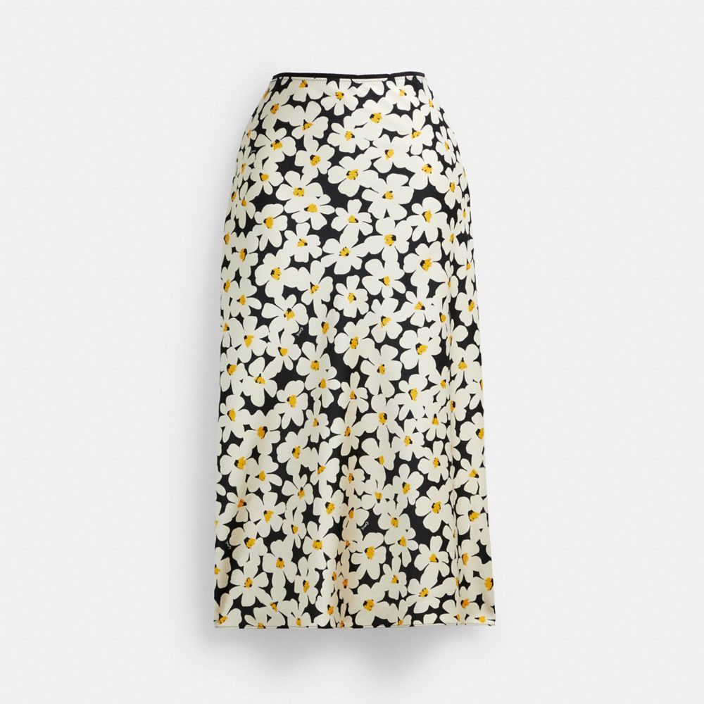 Coach Long Floral Midi Skirt Broek Dames Zwart | QP0658439