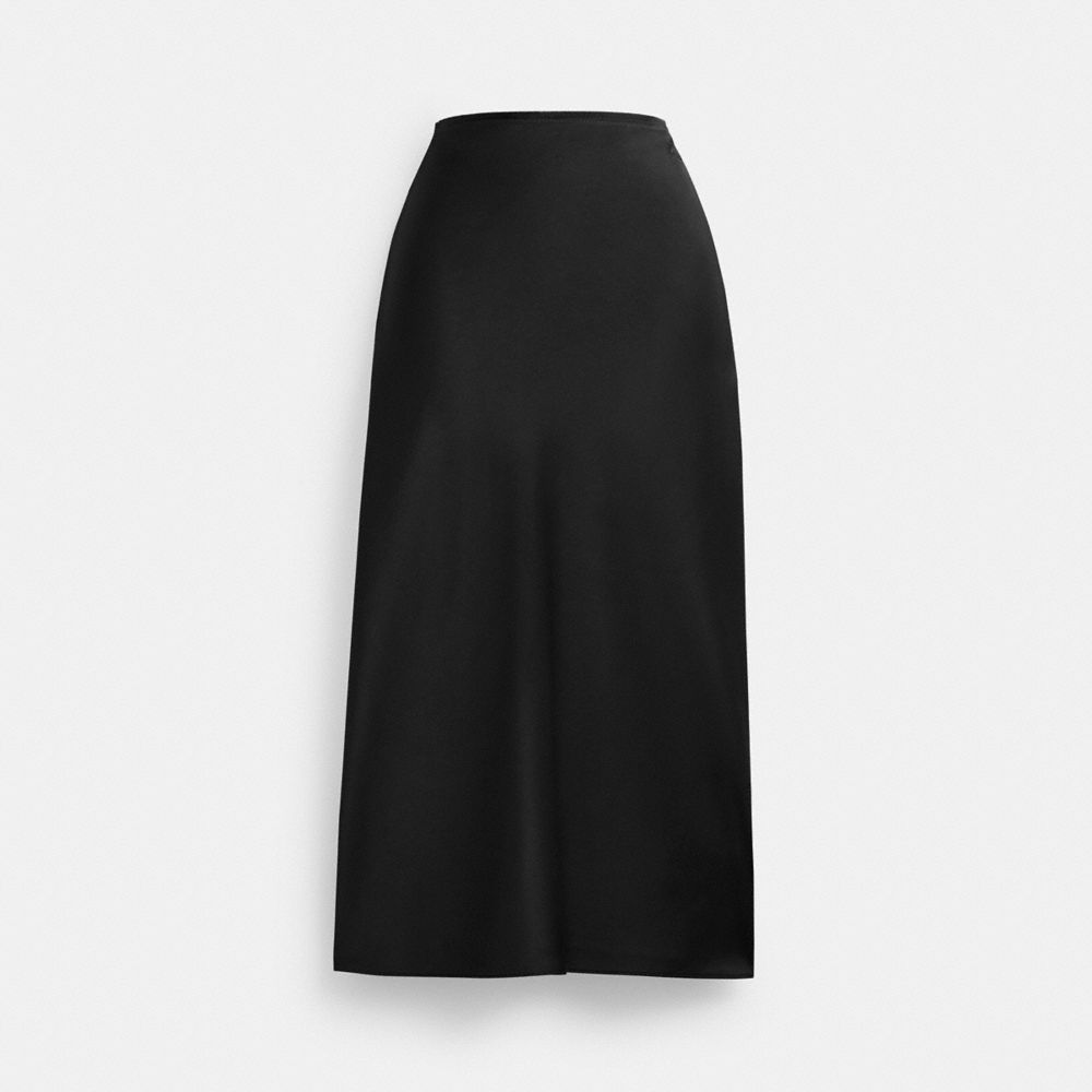 Coach Long Satin Midi Skirt Broek Dames Zwart | TS9806415