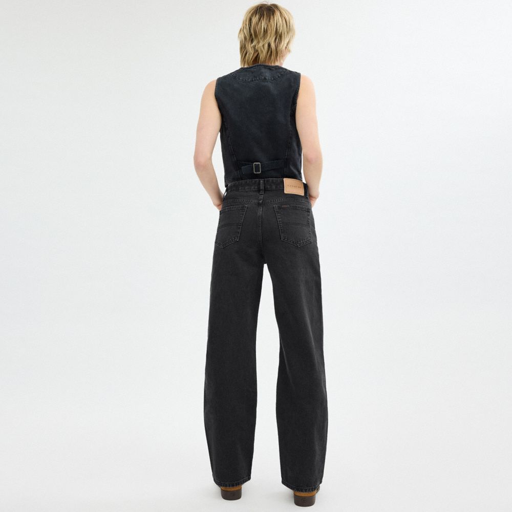 Coach Loose Fit Jeans In Organic Cotton Broek Dames Zwart | WG9648235