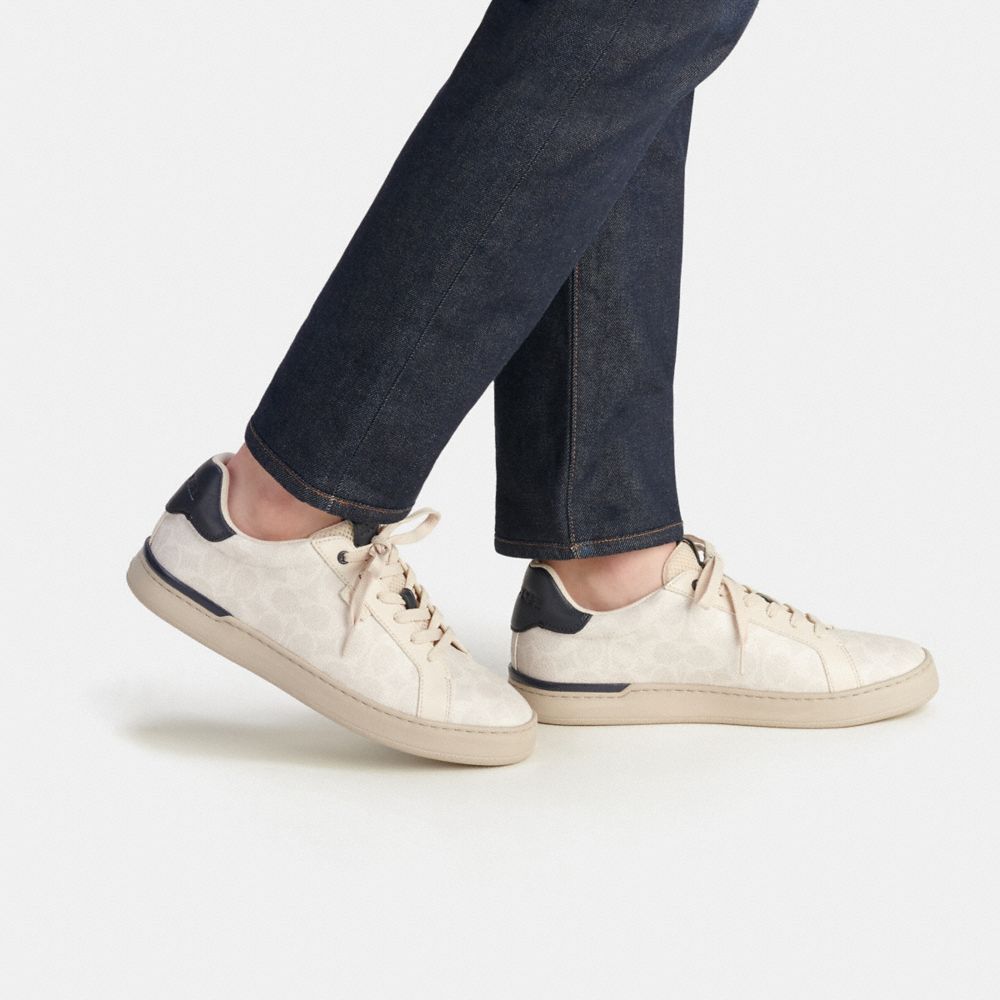 Coach Lowline Low Top Sneaker In Signature Canvas Sneakers Heren Diepblauw | ER7135892