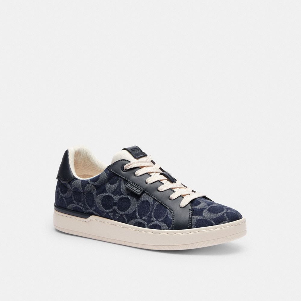 Coach Lowline Low Top Sneaker In Signature Denim Sneakers Dames Blauw | FM7146923