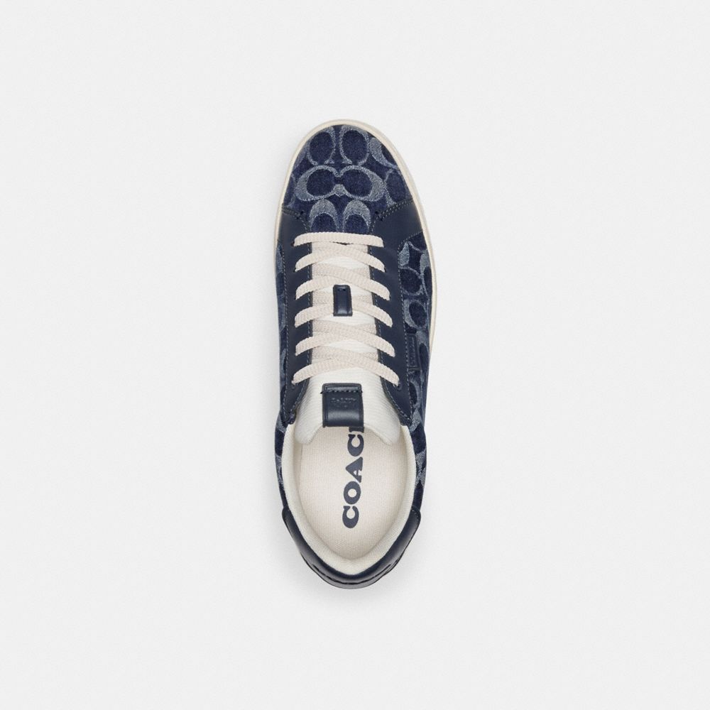 Coach Lowline Low Top Sneaker In Signature Denim Sneakers Heren Blauw | HJ0237815