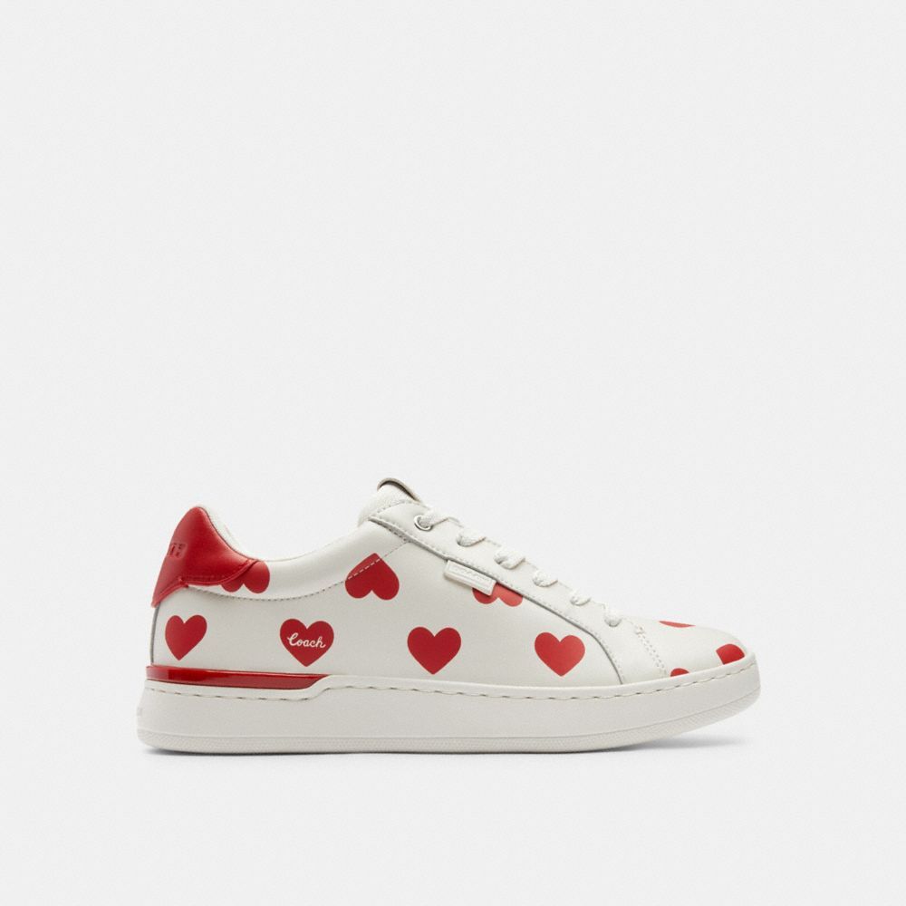 Coach Lowline Low Top Sneaker With Valentine's Print Sneakers Dames Rood | LI6485372