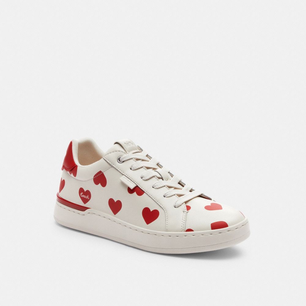 Coach Lowline Low Top Sneaker With Valentine\'s Print Sneakers Dames Rood | LI6485372