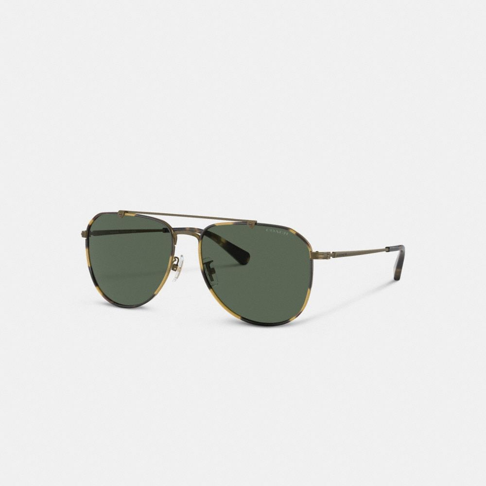 Coach Metal Windsor Pilot Sunglasses Zonnebril Heren Goud | LZ0752148