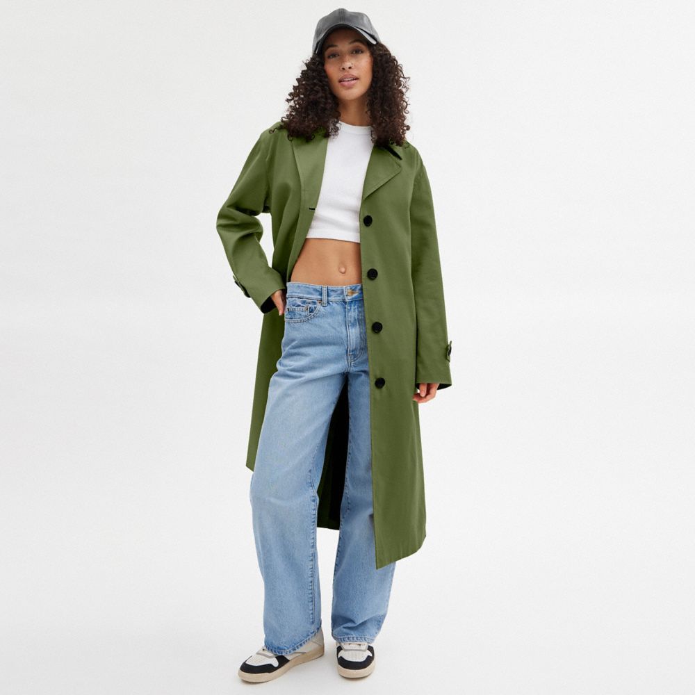 Coach Oversized Trench Coat Jassen Dames Groen | ES4357168