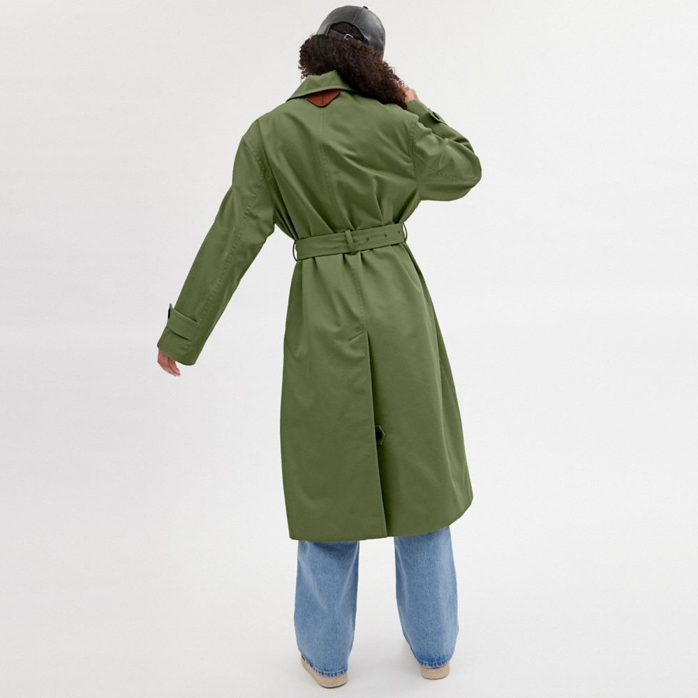 Coach Oversized Trench Coat Jassen Dames Groen | ES4357168