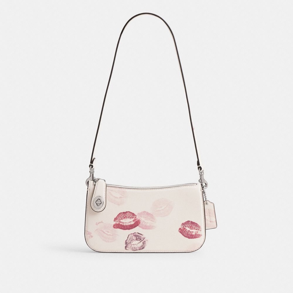 Coach Penn Shoulder Bag With Lip Print Schoudertassen Dames Zilver Gekleurd | KL5362041