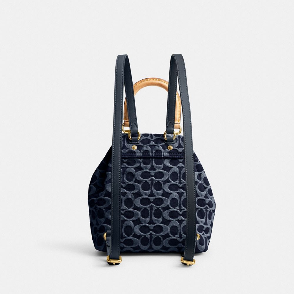 Coach Riya Backpack 21 In Signature Denim Rugzakken Dames Blauw Blauw | RJ5478613