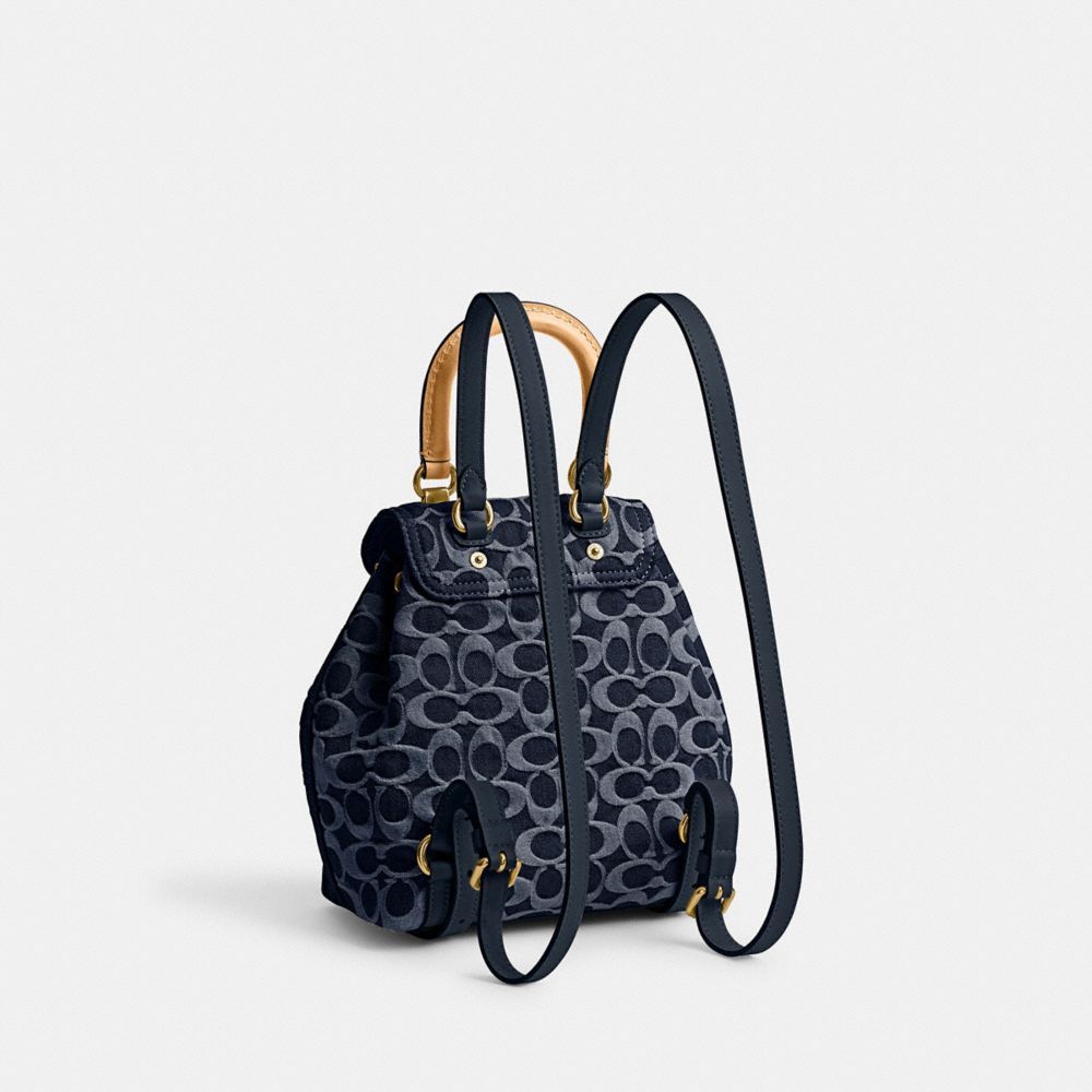 Coach Riya Backpack 21 In Signature Denim Rugzakken Dames Blauw Blauw | RJ5478613