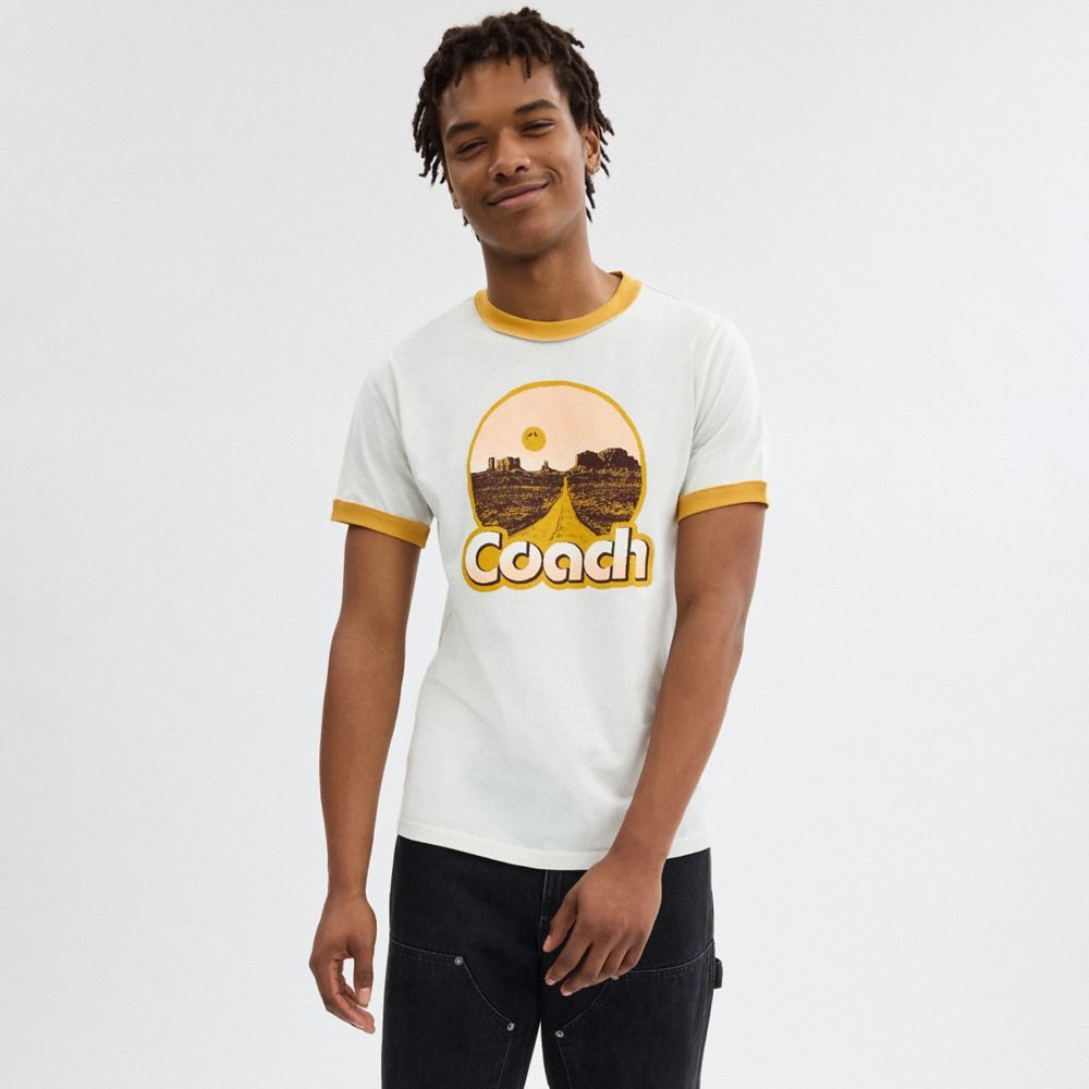 Coach Roadside Ringer T Shirt Topjes Heren Wit | BL6852970