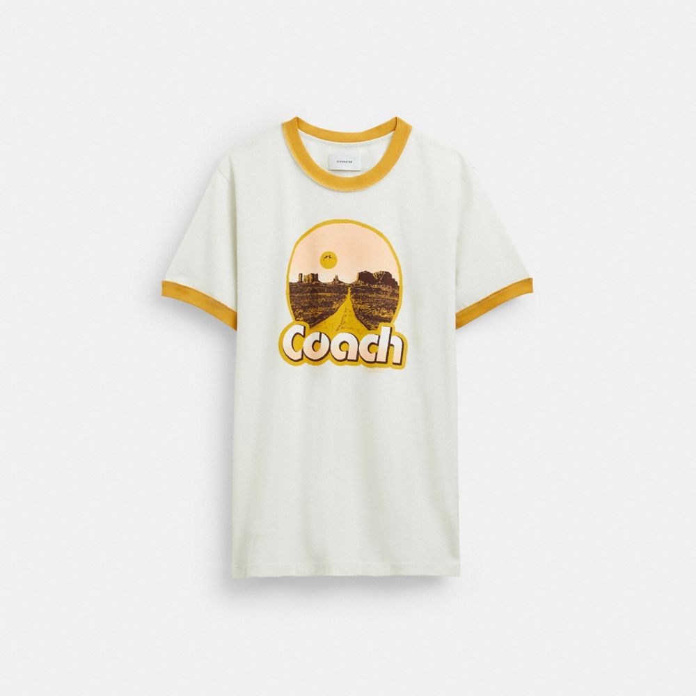 Coach Roadside Ringer T Shirt Topjes Heren Wit | BL6852970