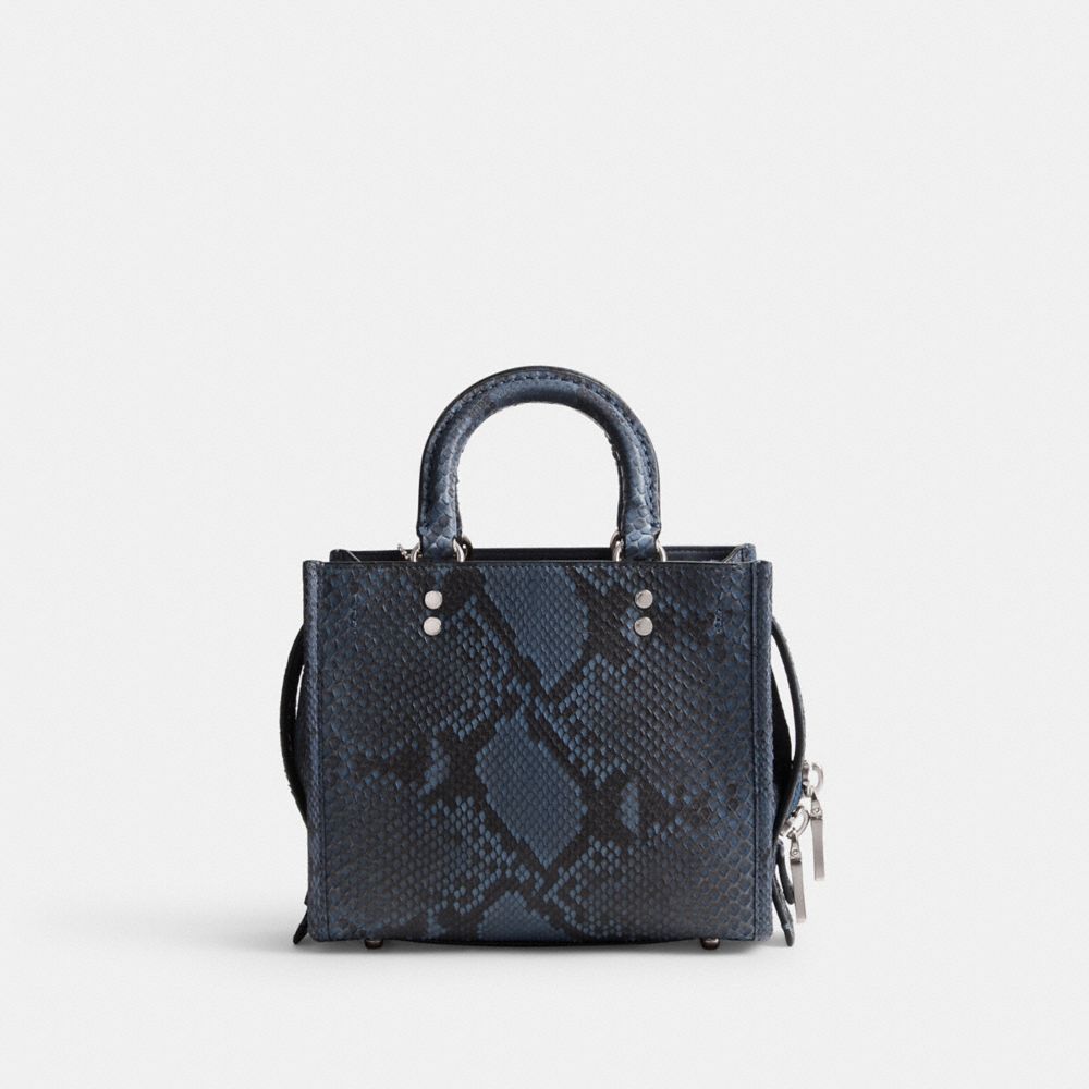 Coach Rogue 20 In Python Boekentas Dames Zilver Donkerblauw | AB5078312