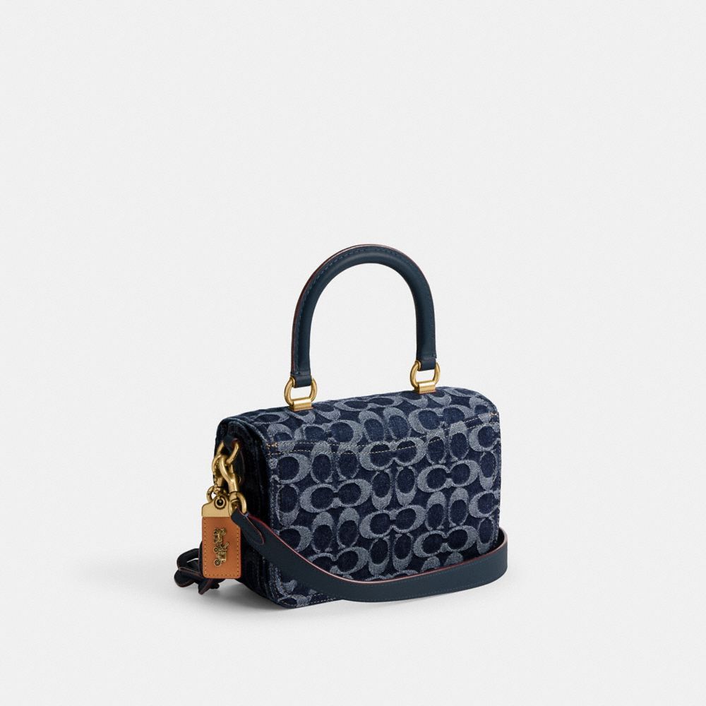 Coach Rogue Top Handle Bag In Signature Denim Boekentas Dames Blauw Blauw | KC8431602