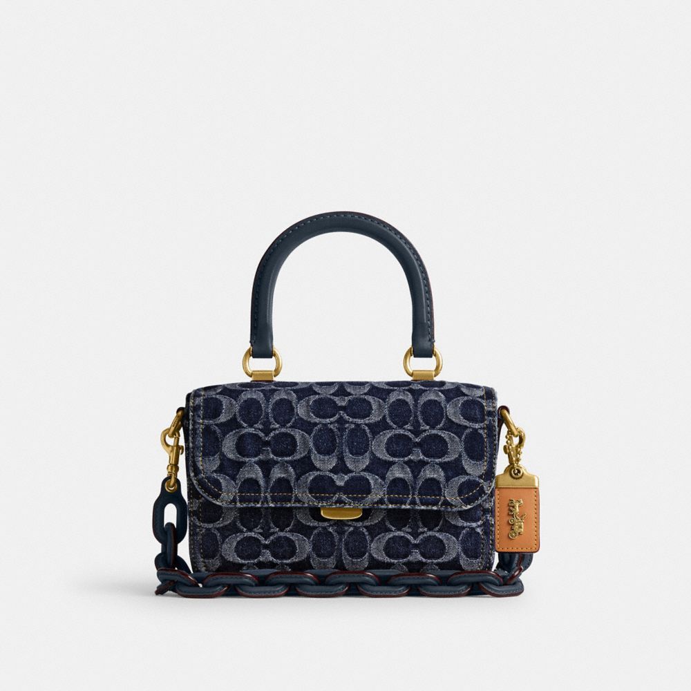 Coach Rogue Top Handle Bag In Signature Denim Boekentas Dames Blauw Blauw | KC8431602