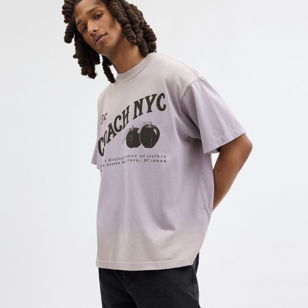 Coach Signature Apple T Shirt Topjes Heren Paars | PE1762098