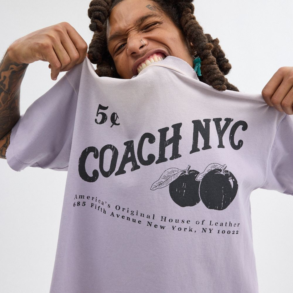 Coach Signature Apple T Shirt Topjes Heren Paars | PE1762098