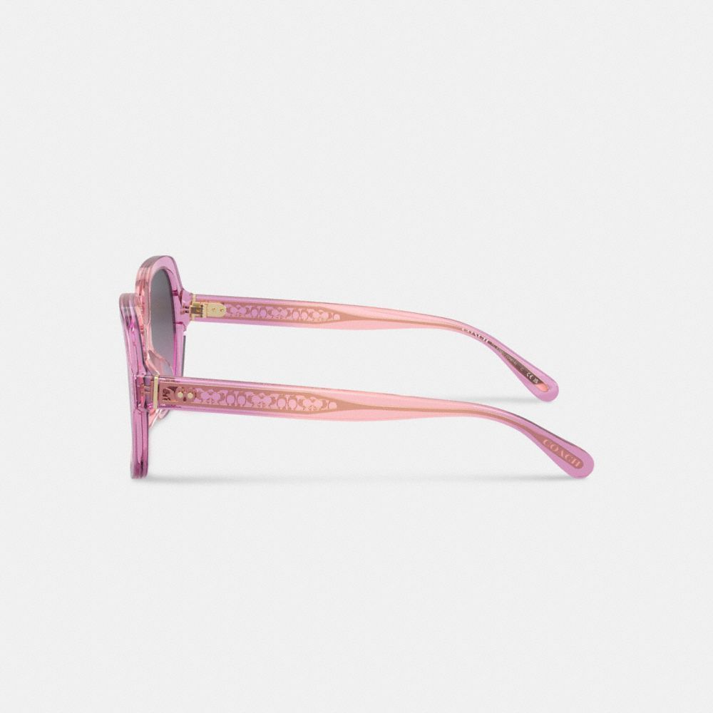 Coach Signature Ombre Oversized Square Sunglasses Brillen Dames Roze Paars | IX2947610