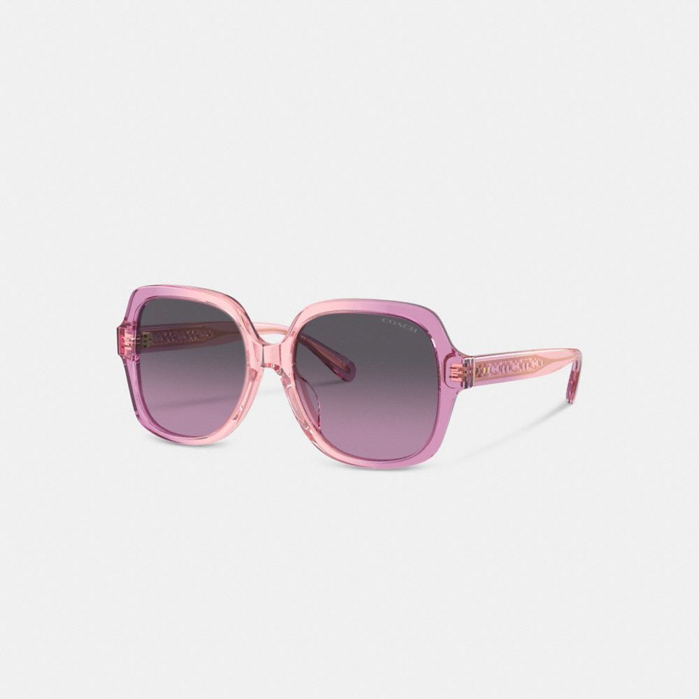 Coach Signature Ombre Oversized Square Sunglasses Brillen Dames Roze Paars | IX2947610