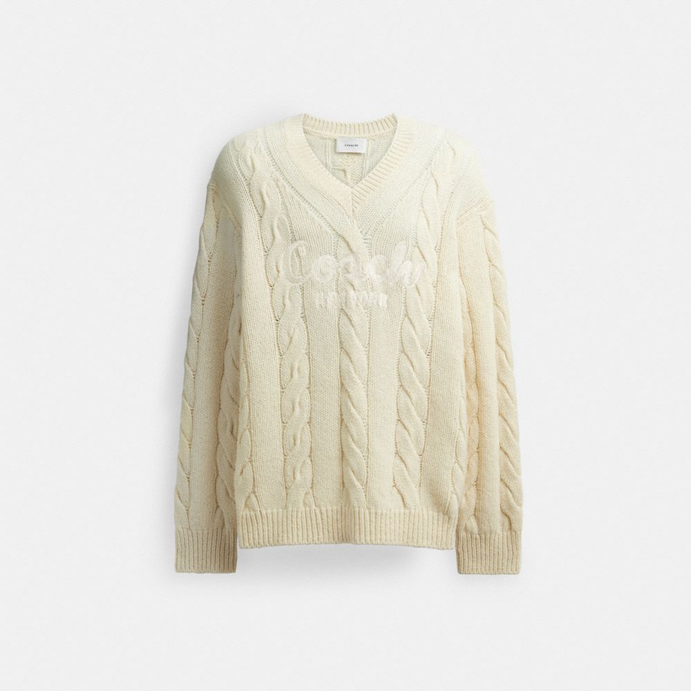 Coach Signature Sweater In Recycled Wool Topjes Heren Wit | AP2934867