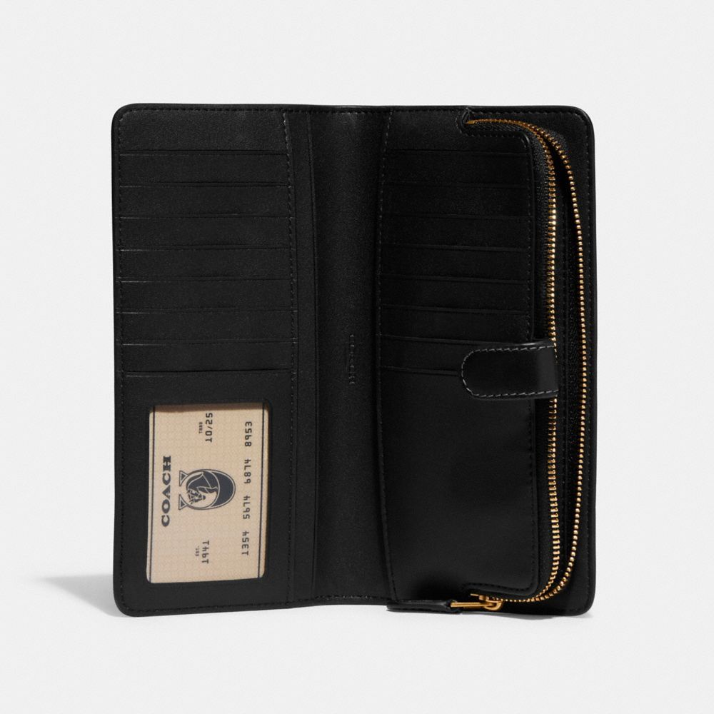 Coach Skinny Wallet Grote Portefeuille Dames Zwart | DQ6821395