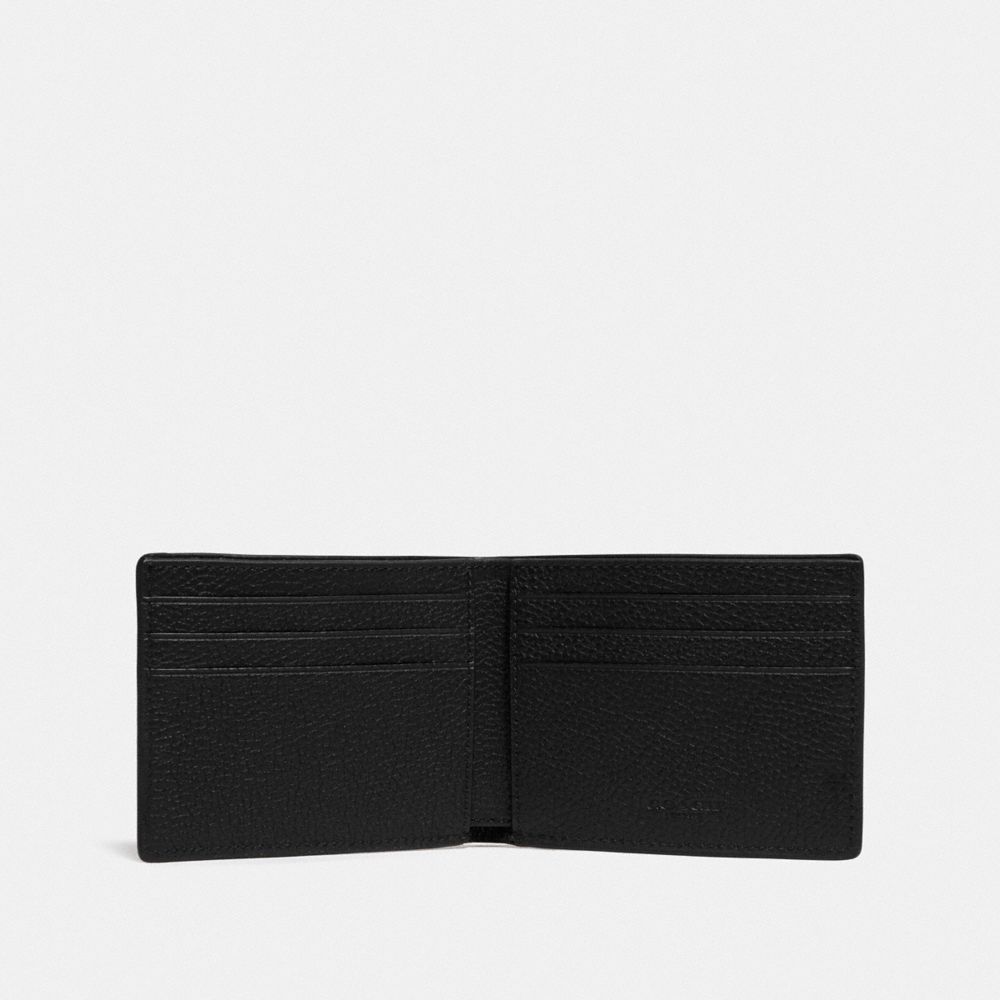 Coach Slim Billfold Wallet In Signature Leather Billfolds Heren Zwart | XQ9526817