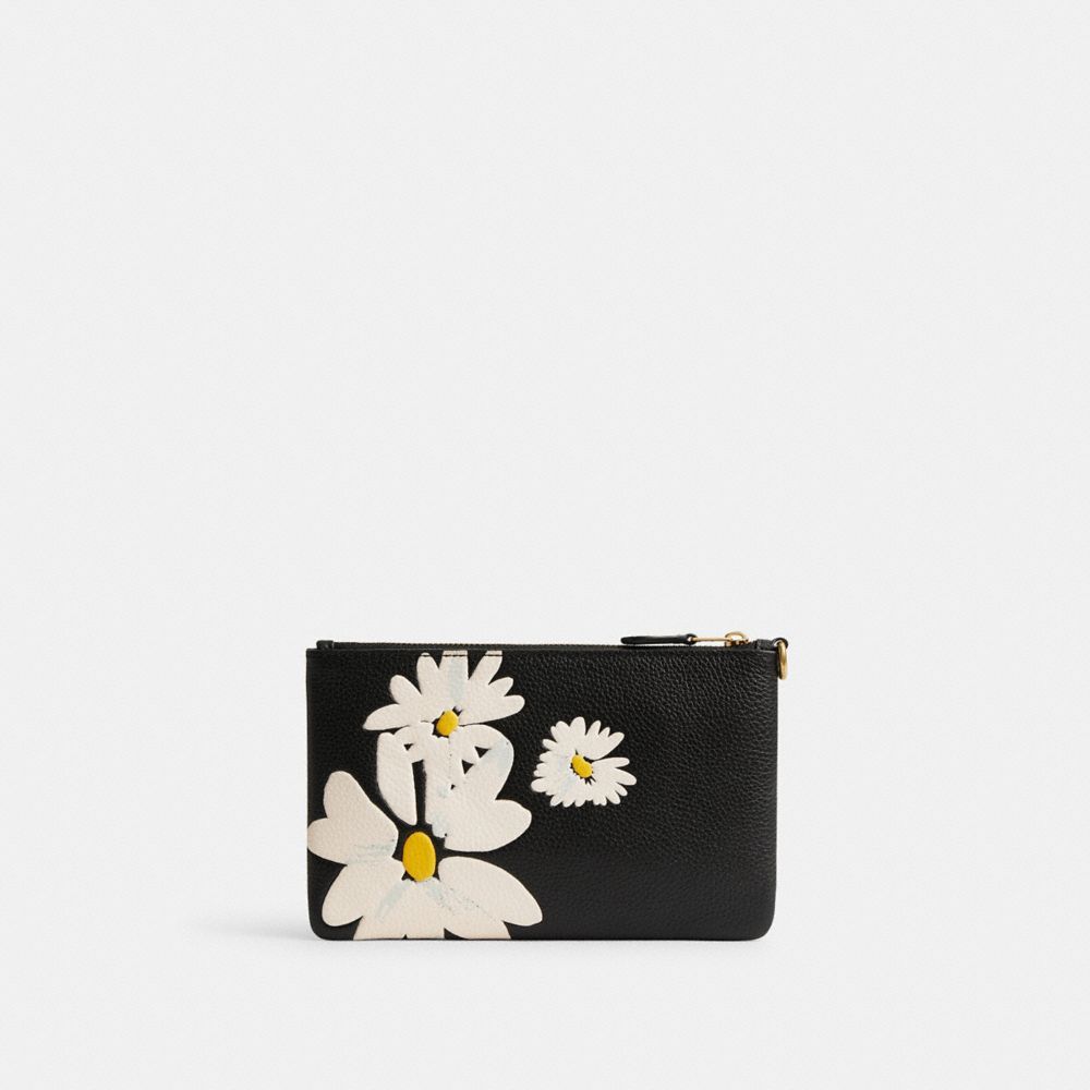 Coach Small Wristlet With Floral Print Horloge Dames Zwart Gekleurd | BK0463891